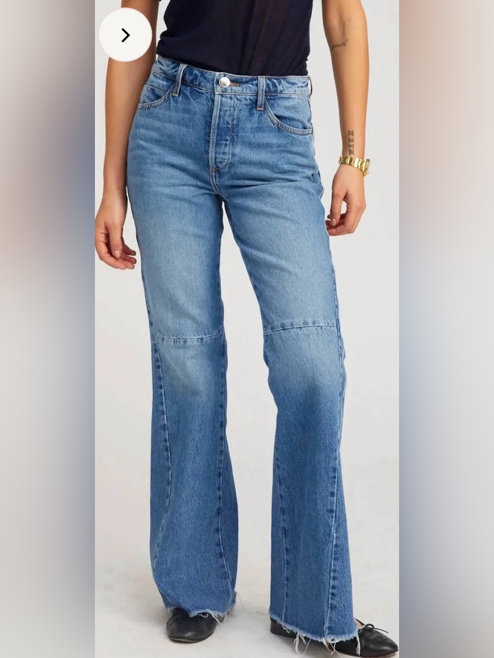 Women's Blue Flare Jeans - Wide Leg Denim